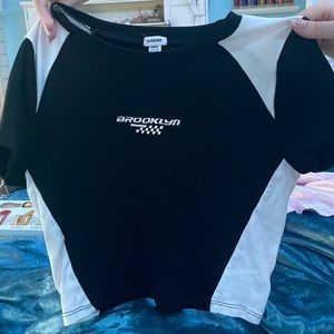 Black racer baby tee from garage‼️🏎️ size medium